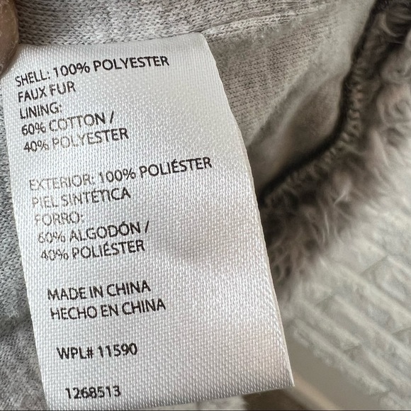 Weatherproof Vintage Gray Sherpa Faux Fur Pullover 3/4 Zip Pockets size -Large - Picture 6 of 6